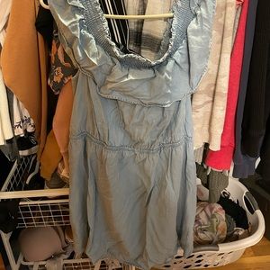 Express denim off the shoulder dress